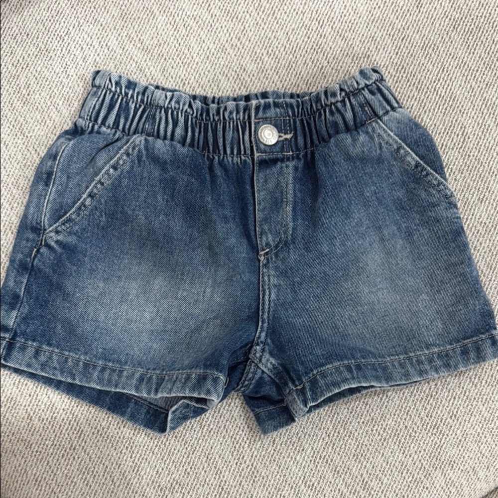 H&M Blue Denim Shorts with Elastic Waistband for girl